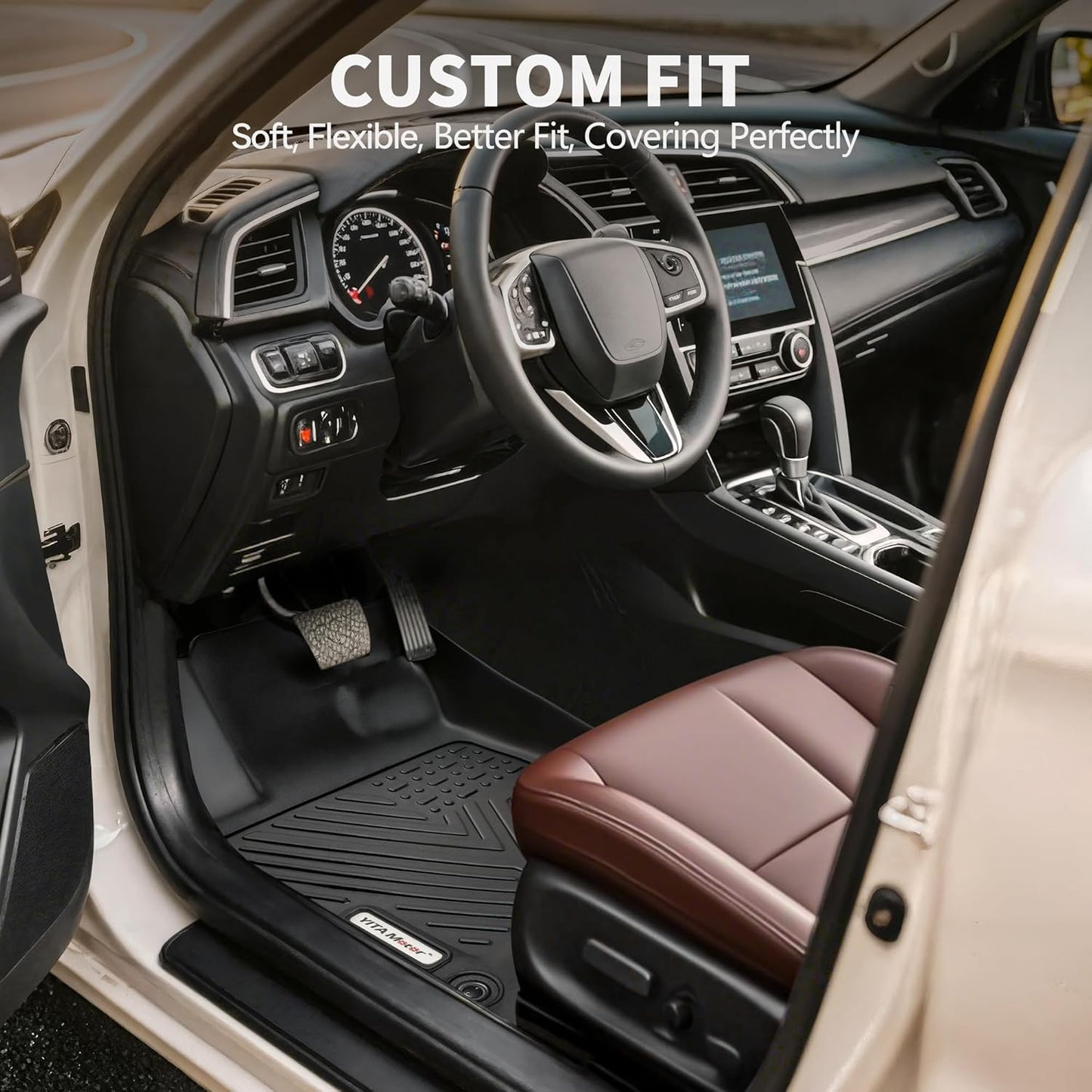YITAMOTOR Floor Mats Fit for 2018-2024 Ford Expedition 7-Seater (Not Fit for MAX/Limited Model) TPE All Weather Custom Fit for Expedition with Backrest, Back Seat Protector for Expedition Accessories