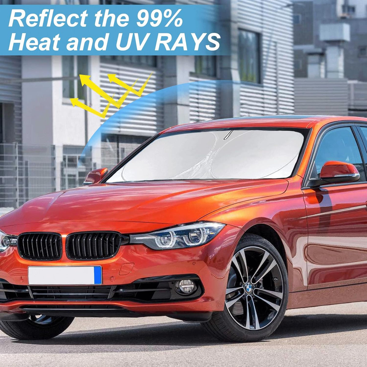 INSAUTO for 2019-2023 2024 2025 BMW 3 Series Car Windshield Sun Shade Sunshade for 2022-2025 B&W 3 Series 330i M340i Sun Protector Front Window Windshield Cover Fit 3-Series 3 Series Accessories