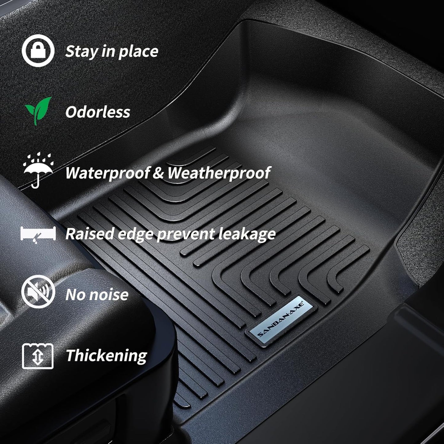Trunk Mat & Backrest Mat for 2025 Nissan Murano TPE All Weather Protection Cargo Liner with Velcro Rear Seats Backrest