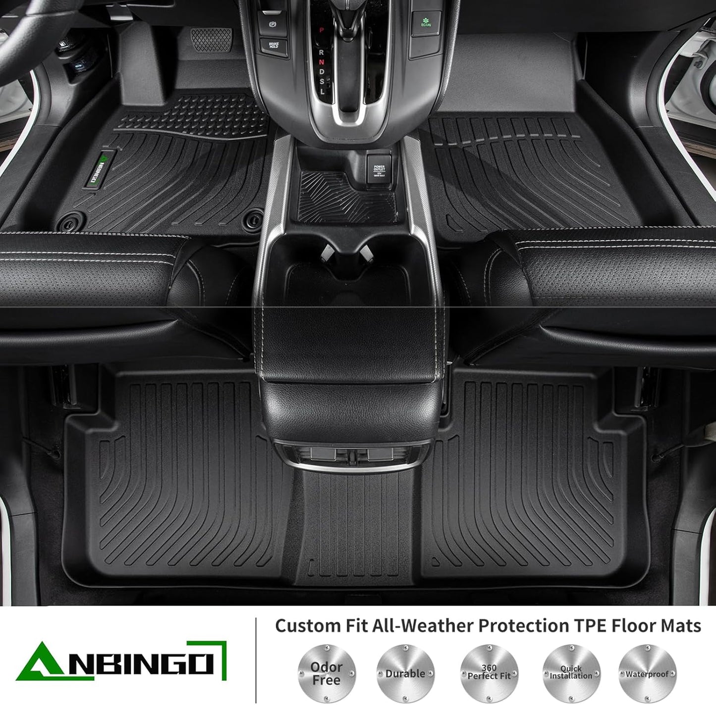 ANBINGO®Floor Mats Fit for Buick Enclave 2018-2024 All Weather Mats for Buick Enclave TPE Car Mat Rugs for Buick Enclave Rubber Trunk Carpet for Buick Enclave Automotive Accessories