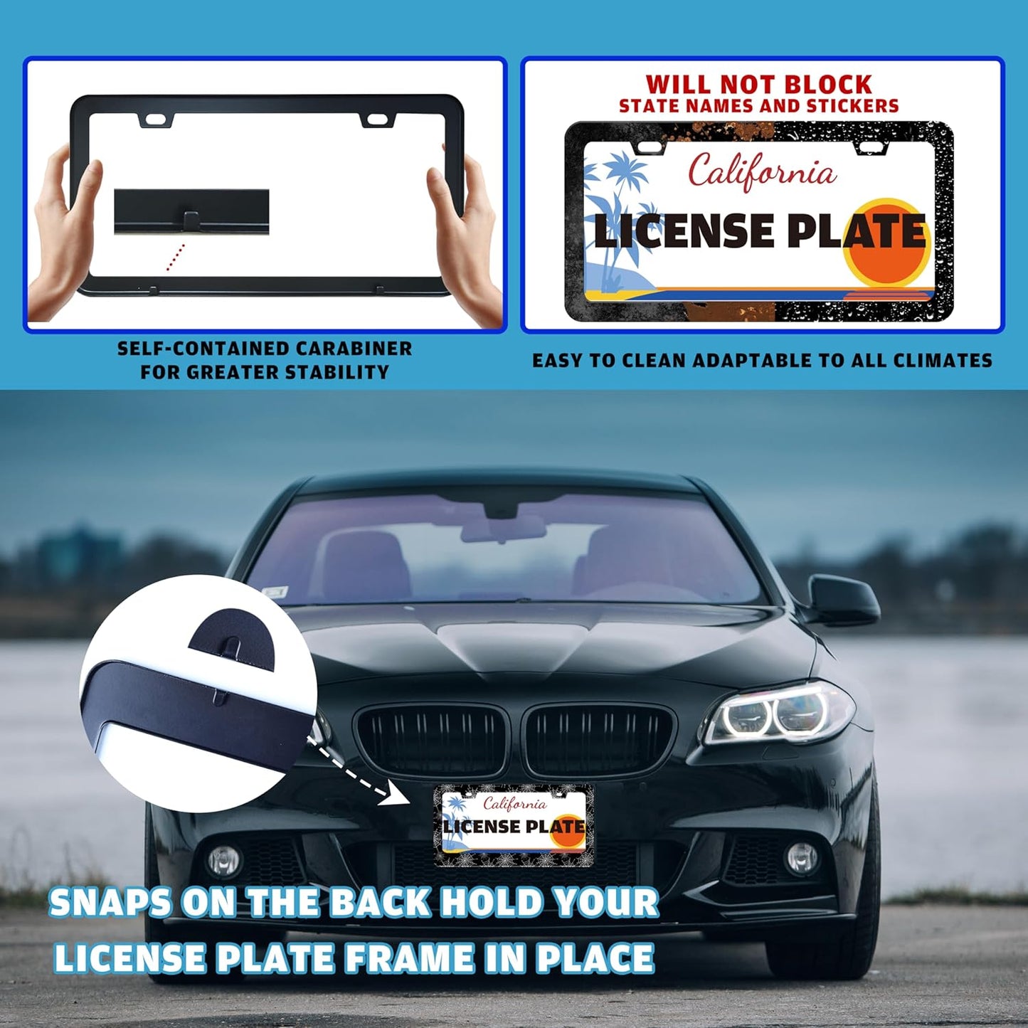 Spider Web License Plate Frame Gothic Style License Plate Holder Halloween for Front or Rear Car Tags Reusable Stainless Steel Funny Car Decoration with Screws 6.3 X 12.2 in