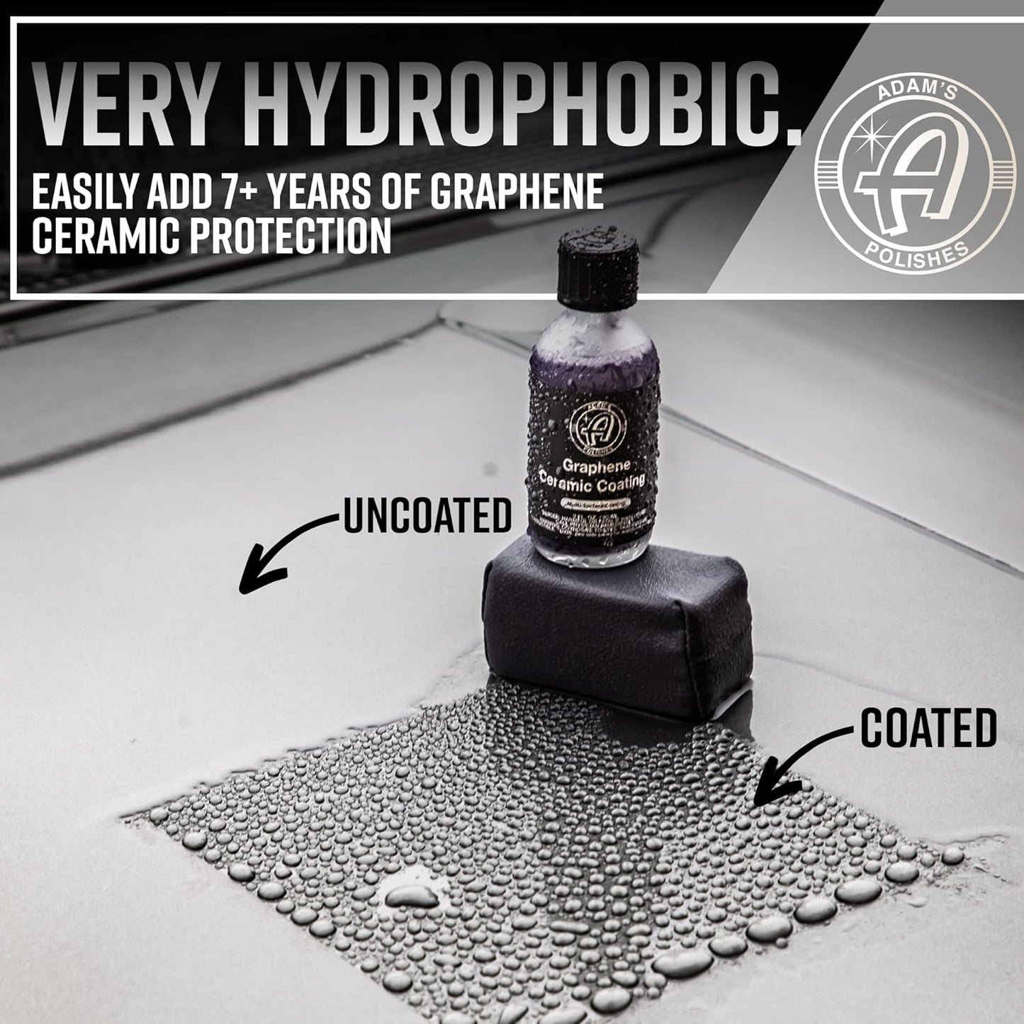 Adam's Polishes UV Graphene Ceramic Coating - 10H Ceramic Coating for Cars W/UV Glow Technology | 7+ Years of Protection | Apply After Car Wash Clay Bar Car Buffer Polisher | Boat RV Motorcycle