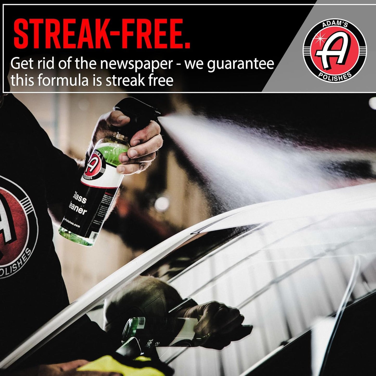 Adam's Polishes Glass Cleaner (Gallon) - Car Window Cleaner | Car Wash All-Natural Streak Free Formula For Car Cleaning | Safe On Tinted & Non-Tinted Glass | Won’t Strip Car Wax or Paint Protection