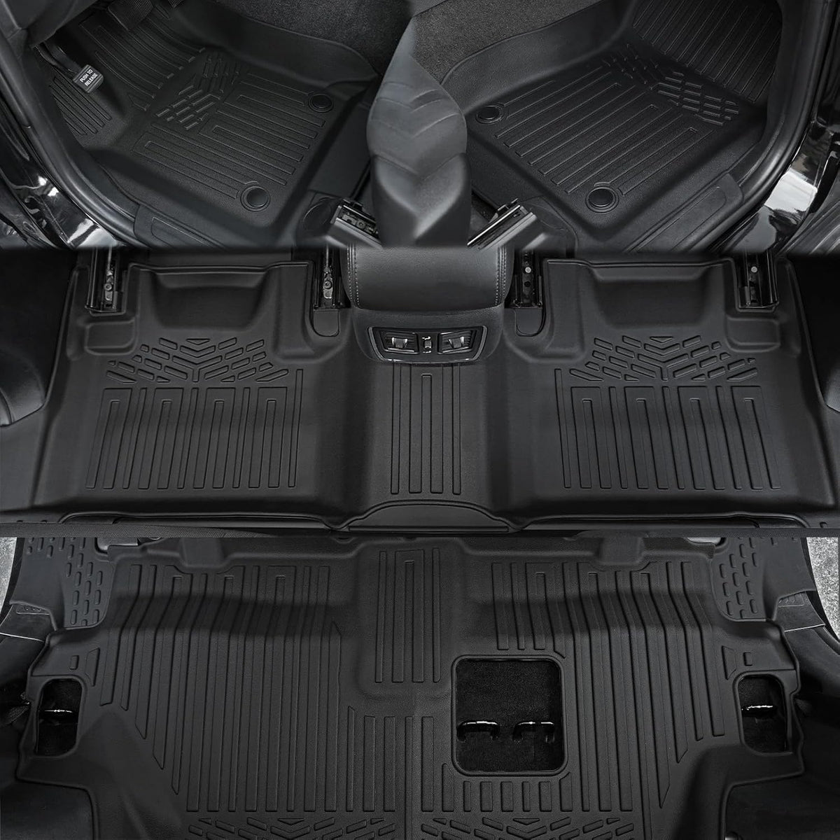Floor Mats for 2016-2024 2025 Dodge Durango 7-seat, All Weather TPE Cargo Liner Cargo Mat and 3rd Row Backrest Mats for RT/GT Durango Accessories