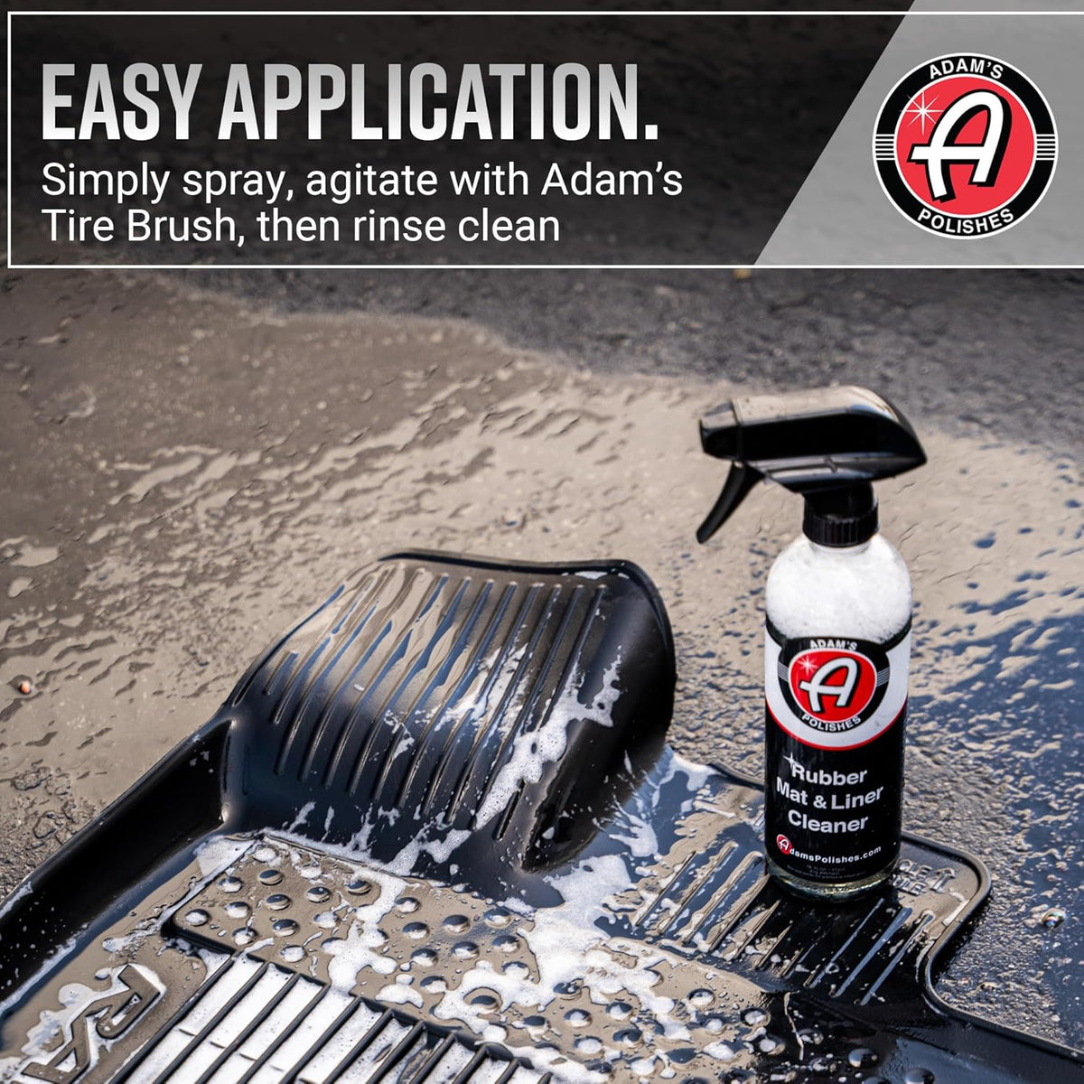 Adam's Polishes Rubber Mat & Liner Cleaner 2-Pack Protectant & Rubber Floor Mat Cleaning Solution for Car Detailing, Deep Cleans & Restores Mats, Truck Bed Cargo Liners
