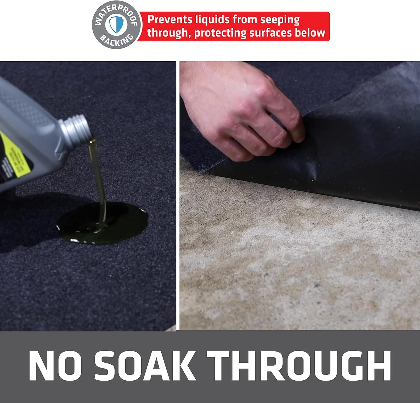 Drymate XL Oil Spill Mat (36" x 59"), Premium Absorbent Oil Pad, Reusable, Washable, Durable, Waterproof Backing Contains Liquids, Protects Garage Floor Surface (USA Made)