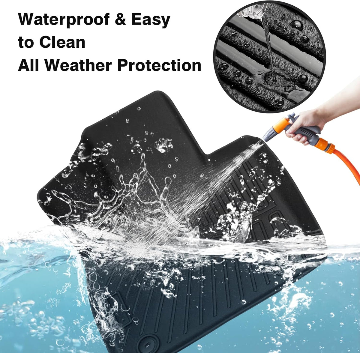 Powerty Floor Mats for 2020-2024 2025 Hyundai Palisade Accessories All Weather Floor Liner 3D TPE 1st & 2nd Row Floor Mat Heavy-Duty Floor Liners