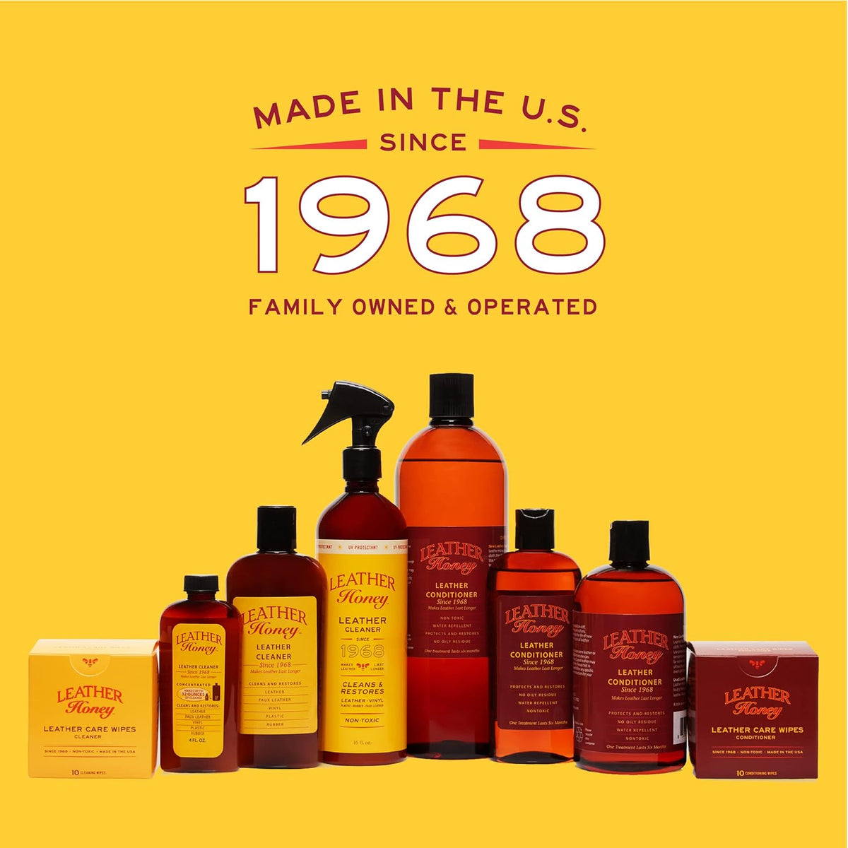Leather Honey Cleaner and Conditioner Bundle with 16oz Spray Cleaner with UV Protectant and 8oz Conditioner