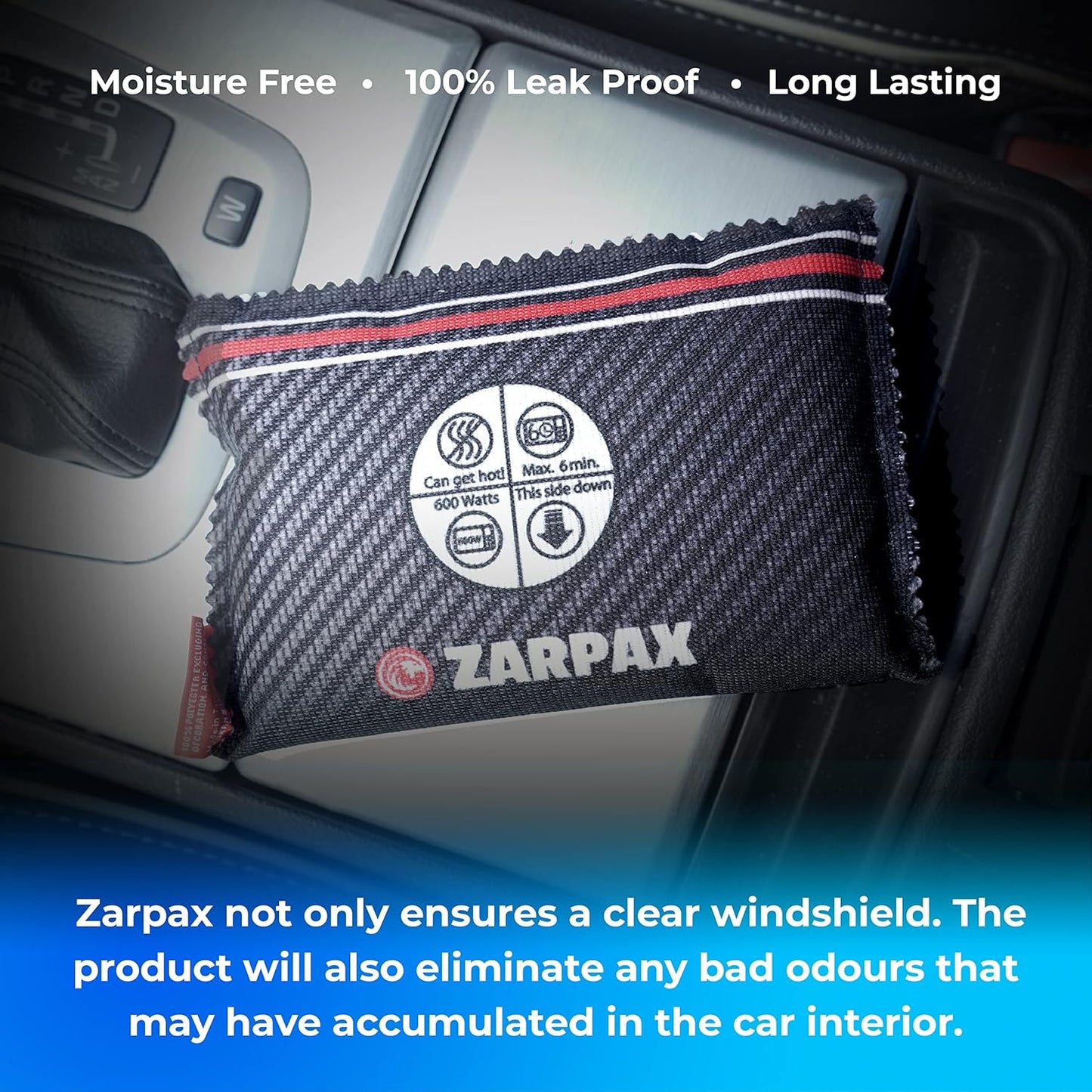 Reusable Car Dehumidifier - Rechargeable Dehumidifier for Car, Trucks, and RVs - Prevent Damp & Moisture on Windscreens with this Portable Moisture Absorber for Car - Anti Fog Car Windshield