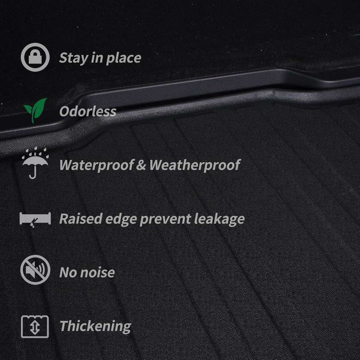 Trunk Mat for 2025 KIA K4 TPE All Weather Protection Car Cargo Liners Accessories-Black