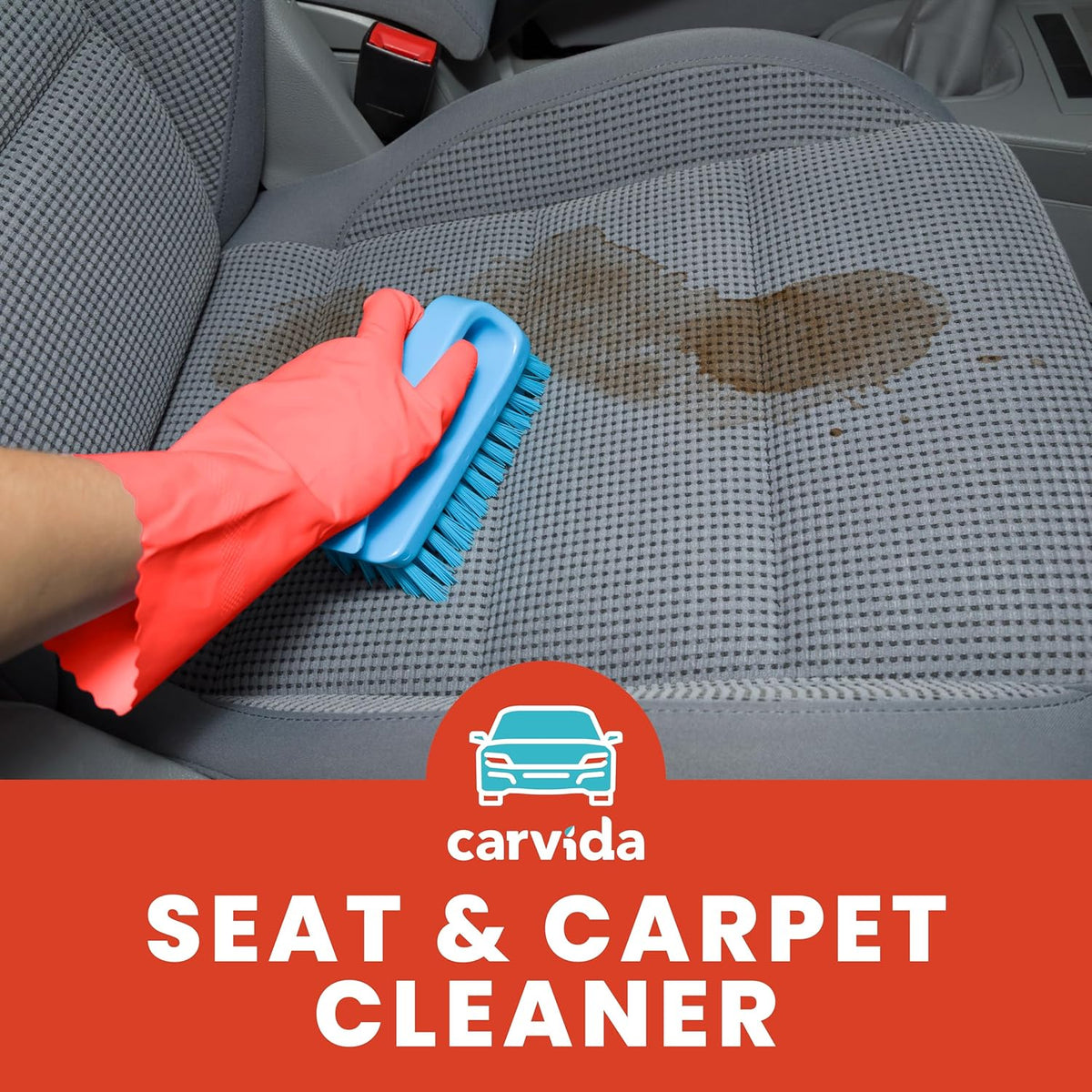 Seat & Carpet Instant Cleaner - Stain Remover Spray for Automotive Fabric Seats and Carpets, Grapefruit Scent, 16oz