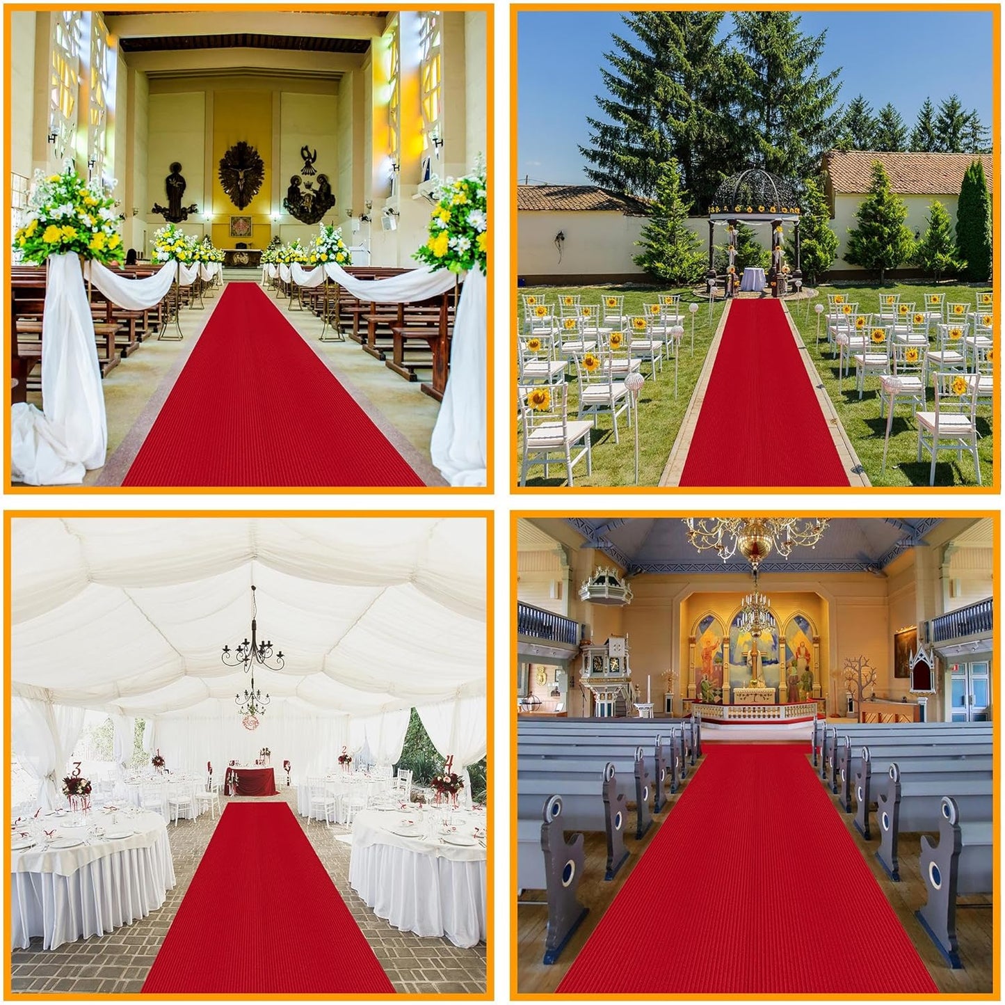 Ottomanson 3'11" x 5' Mud Mat Area Rug Scraper Carpet - Non-Slip, Dirt Trapping for Indoor & Outdoor Use - Ideal for Entryway, Garage, Kitchen, Patio & High-Traffic Areas, Red