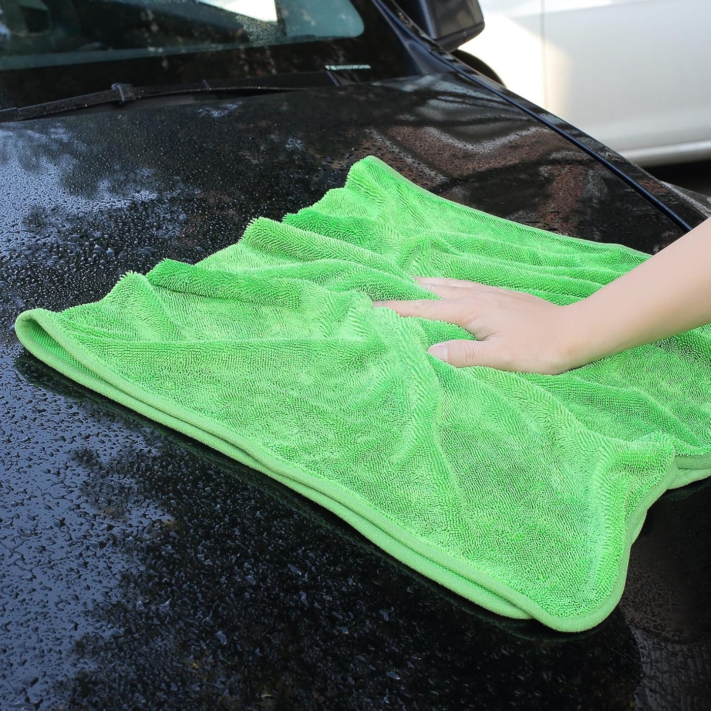 JOYMOOP Car Dry Towel, Quick Drying, Medium Size, Polyester Fiber & Polyamide Fiber, Green, 35.4 x 23.6 Inches, 1 Pack for Boates, RVs, SUVs, Trucks, Cars